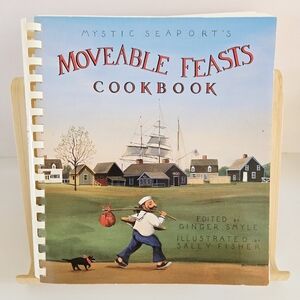 Moveable Feasts Cookbook Ginger Smyle 1992 1st Ed Mystic Seaport Museum -VG
